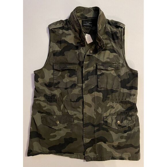 Love‎ Tree Camouflage Vest Utility Military Army Green Sleeveless Jacket Large - Picture 1 of 7